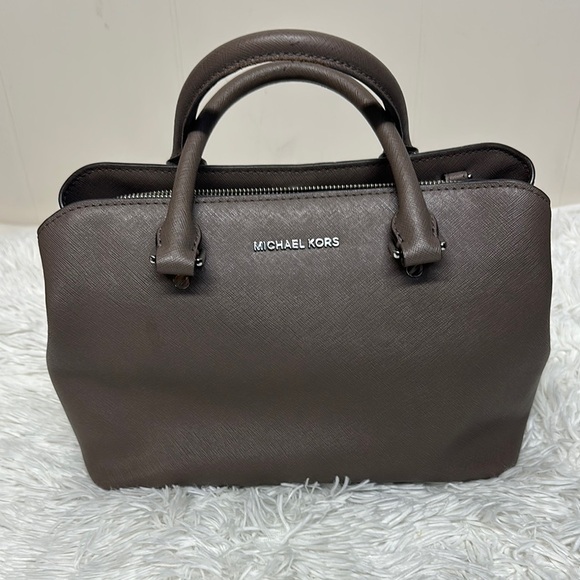 Michael Kors Brown Satchel Saffiano Leather - Picture 1 of 15